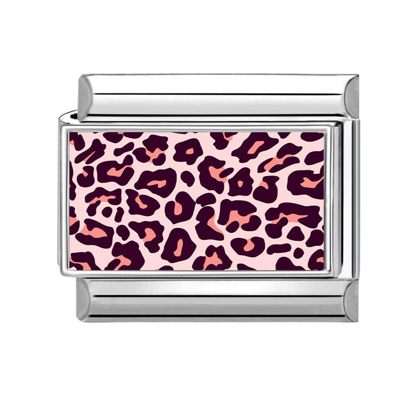 Estampado de leopardo rosa y burdeos