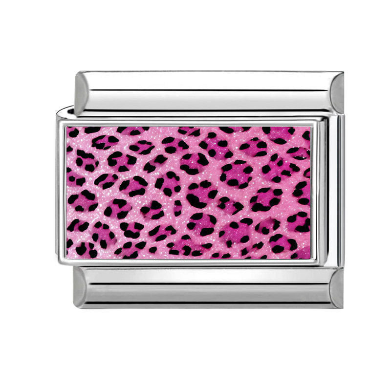 Estampado de leopardo rosa con brillo