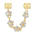 Cadena doble con flores de circonitas y estrella dorada