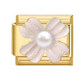 Trébol rosa pálido con perla