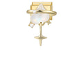 Charm dorado con perlas, piedra iridiscente y estrella