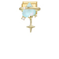 Charm dorado con perlas, piedra azul y estrella