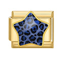 Estrella con estampado de leopardo azul