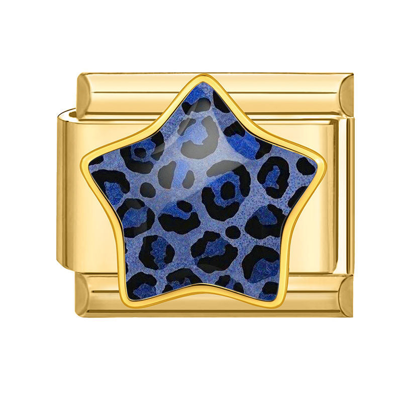 Estrella con estampado de leopardo azul