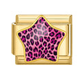 Estrella con estampado de leopardo rosa fucsia