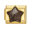 Estrella con estampado de leopardo con purpurina