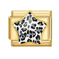 Estrella con estampado de leopardo blanco y negro