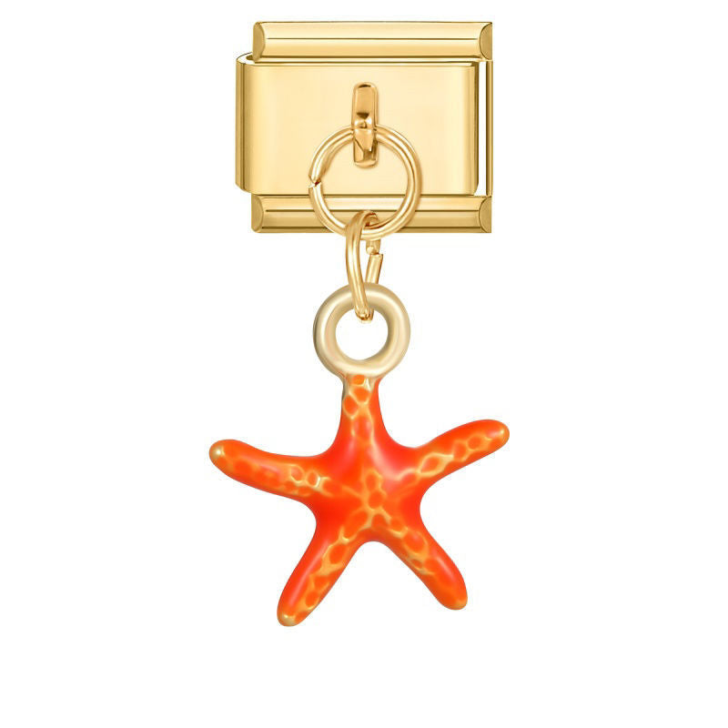 Colgante estrella de mar naranja