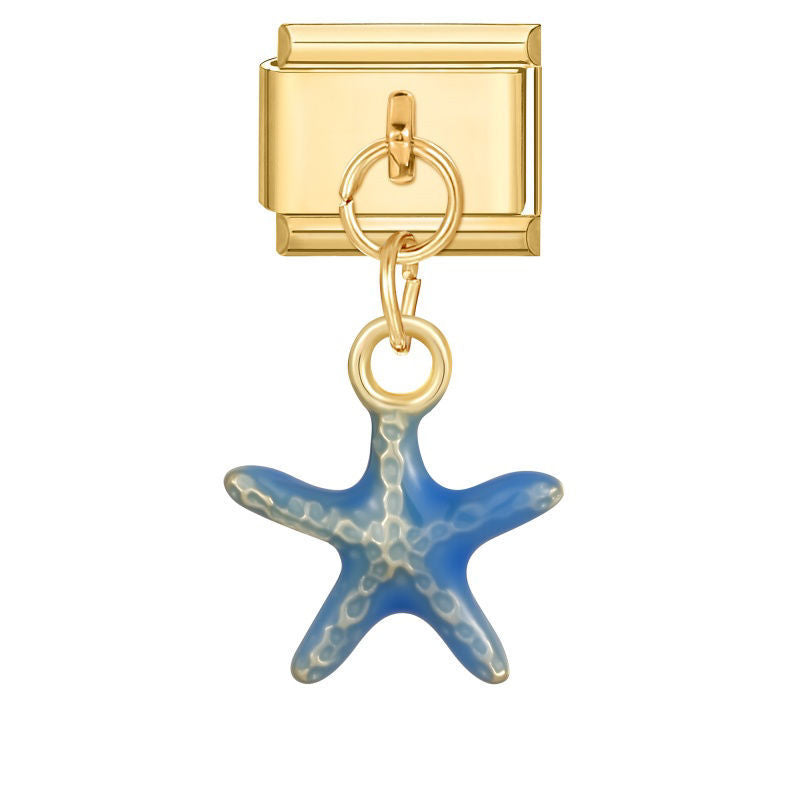 Colgante estrella de mar azul