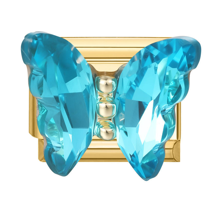 Mariposa de cristal turquesa