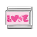 "Love" con estampados rosa