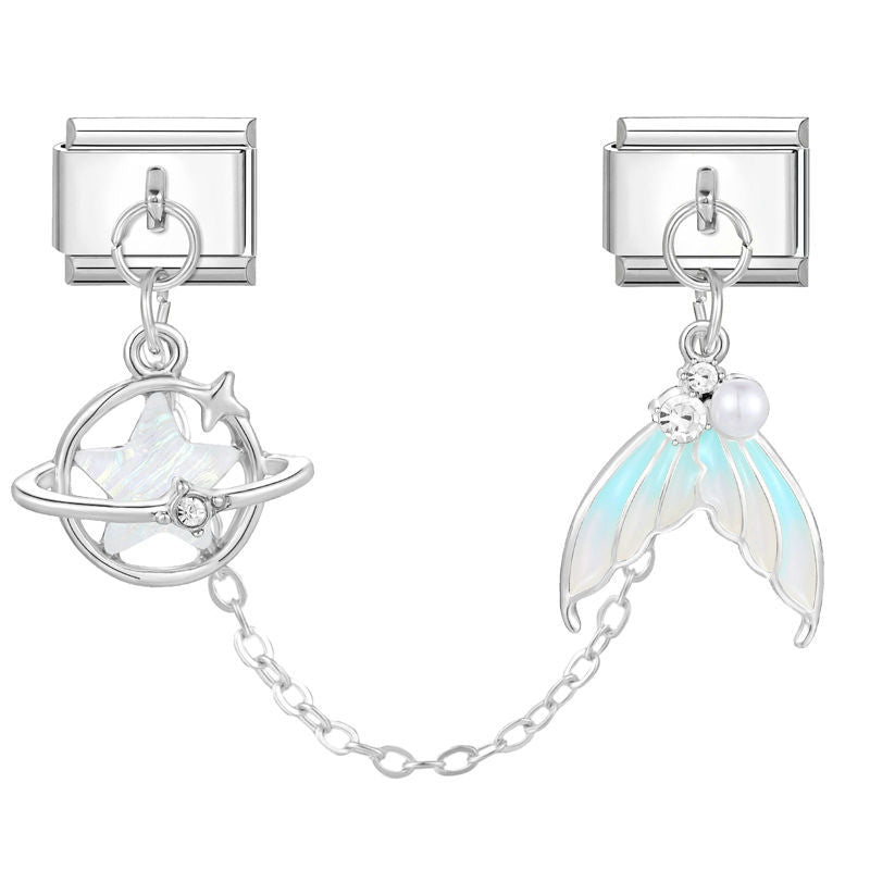 Estrella con anillo y cola de sirena con cadena
