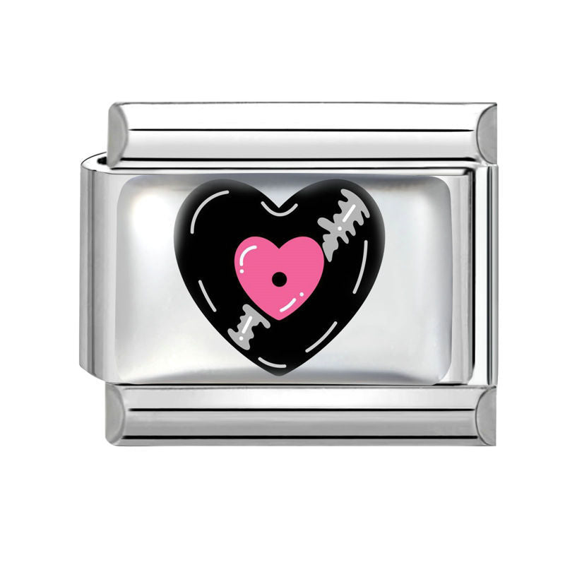 Corazón negro y rosa