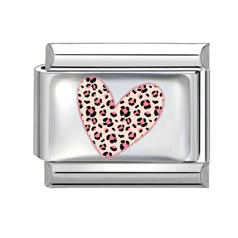 Corazón animal print rosa
