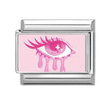 Ojo llorando rosa