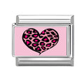 Corazón leopardo rosa
