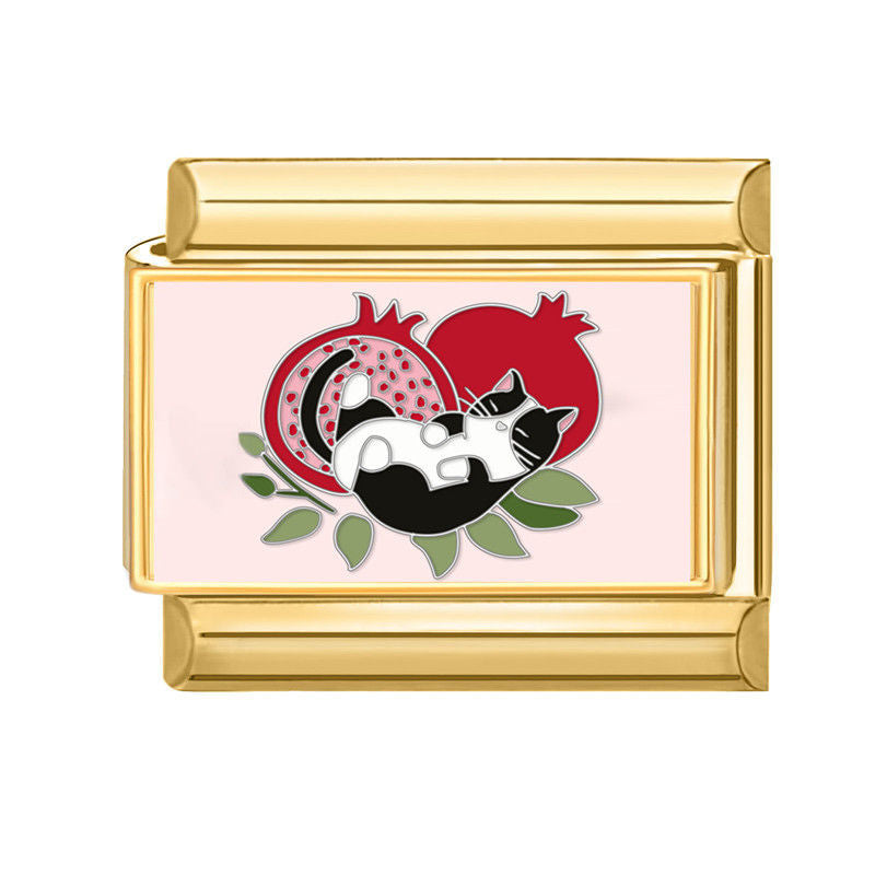 Gato tumbado con granadas