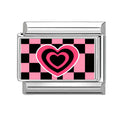 Corazón animal print negro y rosa