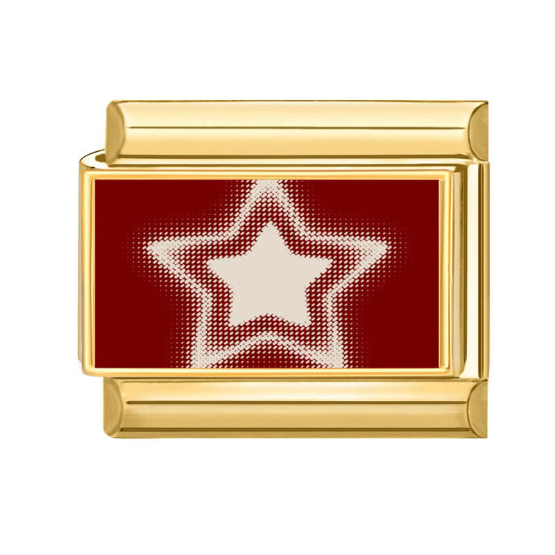 Estrella blanca sobre fondo rojo