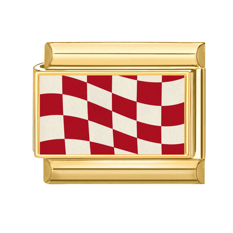 Bandera de cuadros roja y blanca