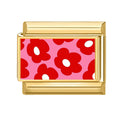 Estampado de flores rojas retro