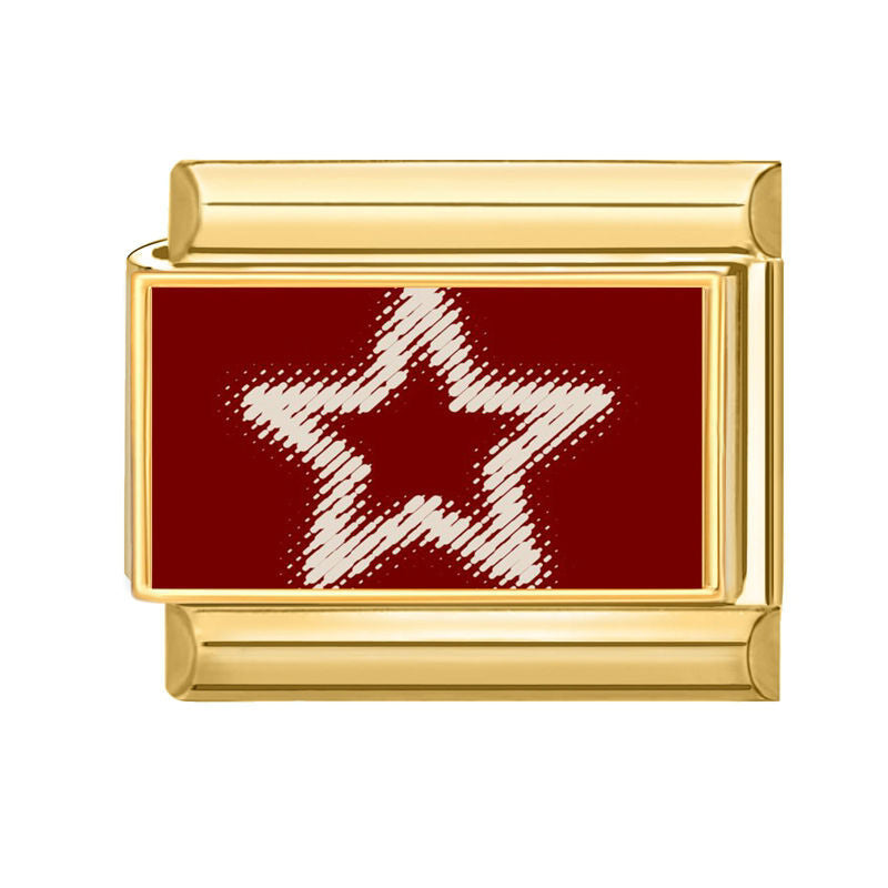 Estrella blanca sobre fondo rojo
