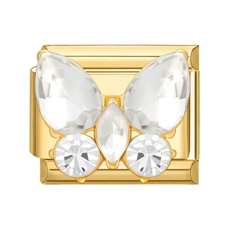 Mariposa de circonitas blancas