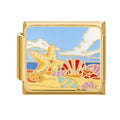 Playa con estrella de mar y conchas