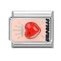 Corazón rojo con corona