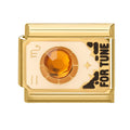 Piedra ámbar con la palabra fortune