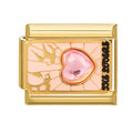 Corazón rosa con piedra y la palabra the star