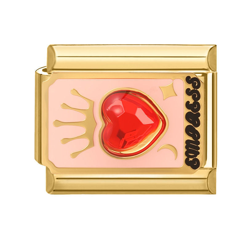 Corazón rojo con corona y la palabra success