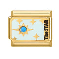 Estrella con piedra azul y la palabra the star
