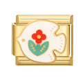 Paloma blanca con flor