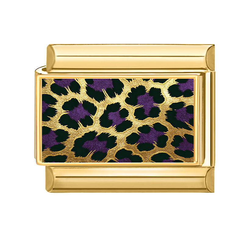 Estampado de leopardo morado y verde
