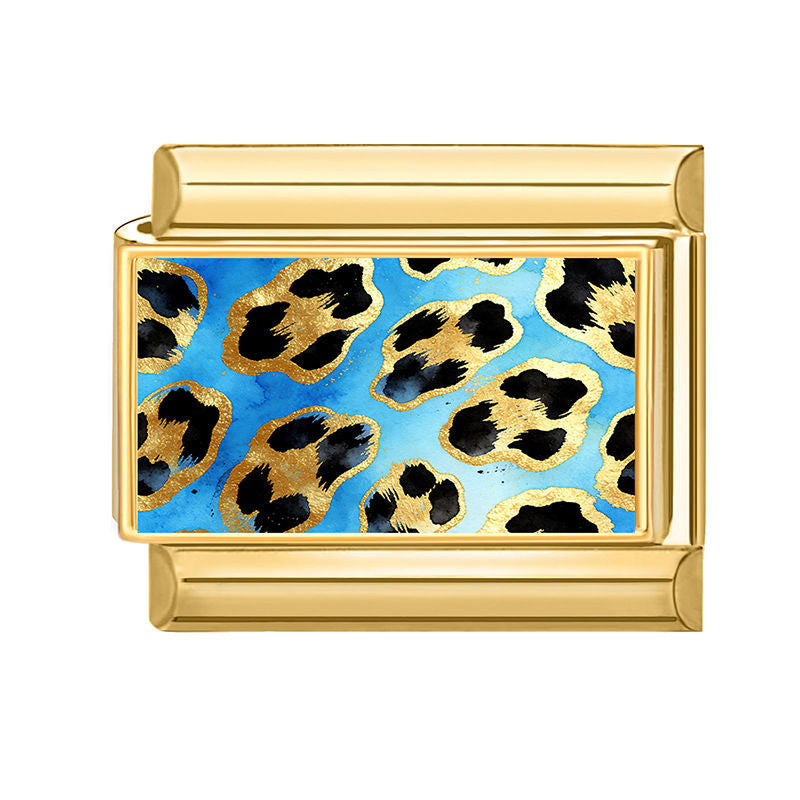Estampado de leopardo azul