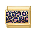 Estampado de leopardo azul marino y rosa
