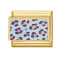 Estampado de leopardo azul claro y morado