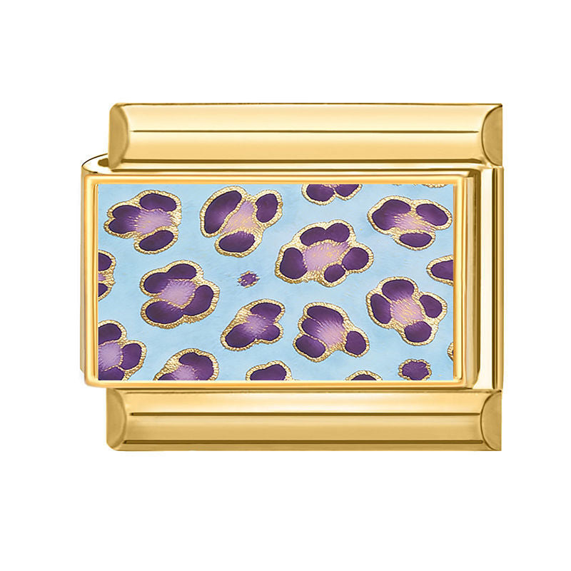 Estampado de leopardo azul claro y morado
