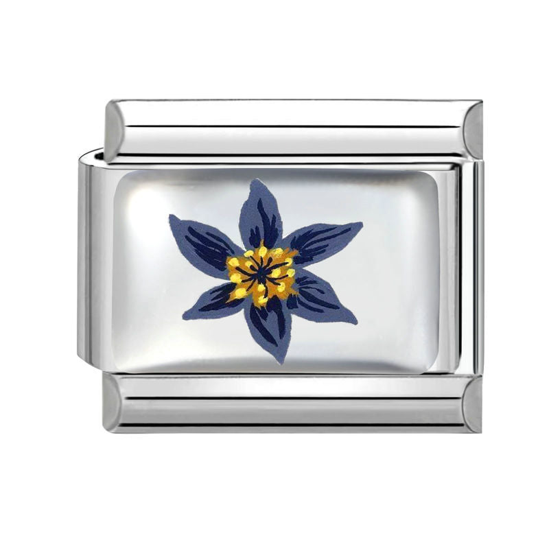 Flor azul y amarilla
