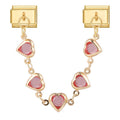 Cadena doble de corazones rosas