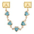 Cadena doble de corazones azules