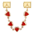 Cadena doble de corazones rojos