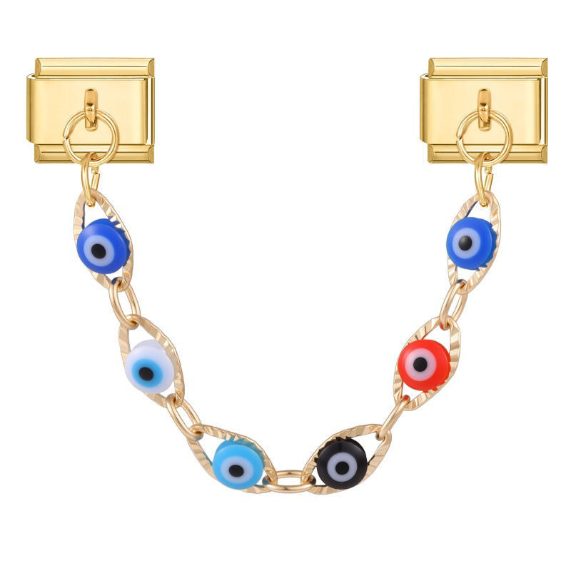 Cadena doble de ojos turcos multicolor