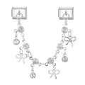 Cadena con lazos y circonitas colgantes