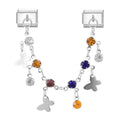 Cadena con mariposas y circonitas de colores