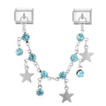 Cadena con estrellas y circonitas azules