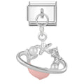 Corazón rosa con anillo y estrella
