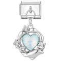 Corazón azul con circonitas colgante