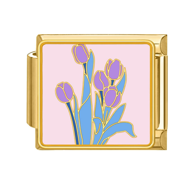 Tulipanes morados y azules